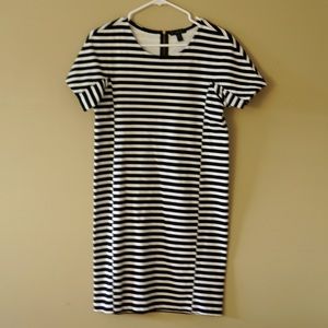 J. Crew Striped T-Shirt Dress | Black and White